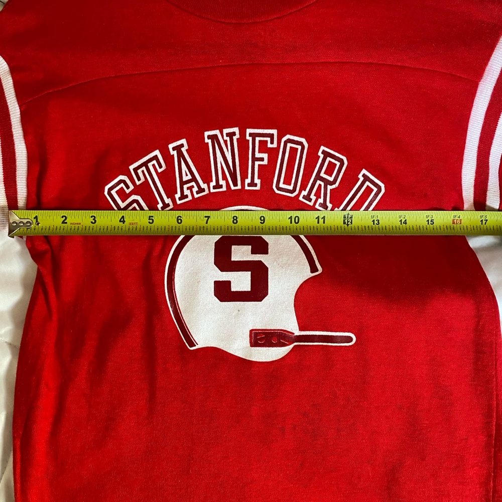 Vintage Retro Artex STANFORD Football Jersey Tshirt 3/4 sleeve 60s 70s throwback - Picture 7 of 11